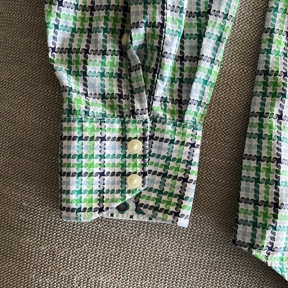 Thomas Dean Men’s Green Dress Shirt Size L - Picture 4 of 8